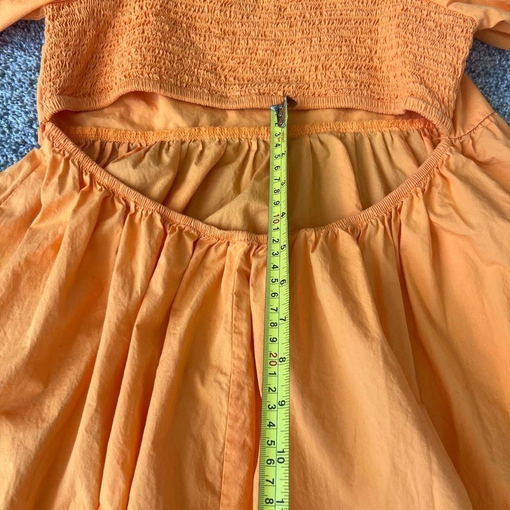 A New Day Women's Puff 3/4 Sleeve Open Back Summer Mini Dress, Orange M Medium - Picture 13 of 13